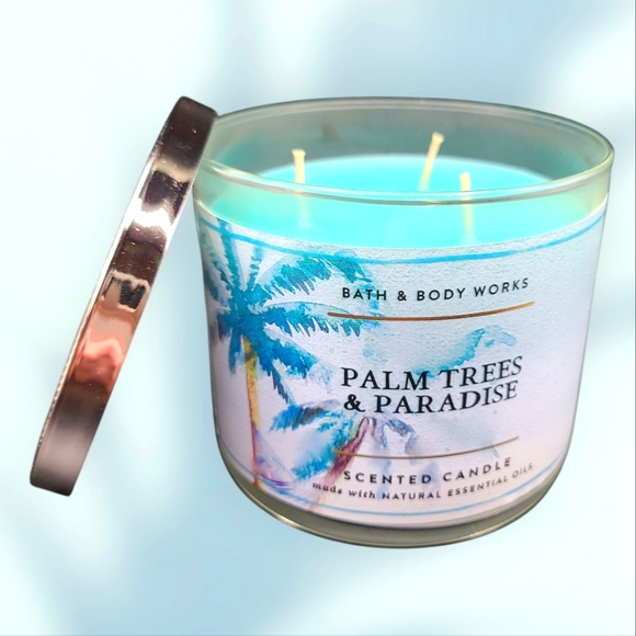 PALM TREES & PARADISE 3-WICK CANDLE BY BATH & BODY WORKS - Picture 1 of 1